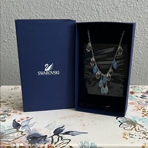 Swarovski Lagoon Silver and Light Blue Crystal Necklace